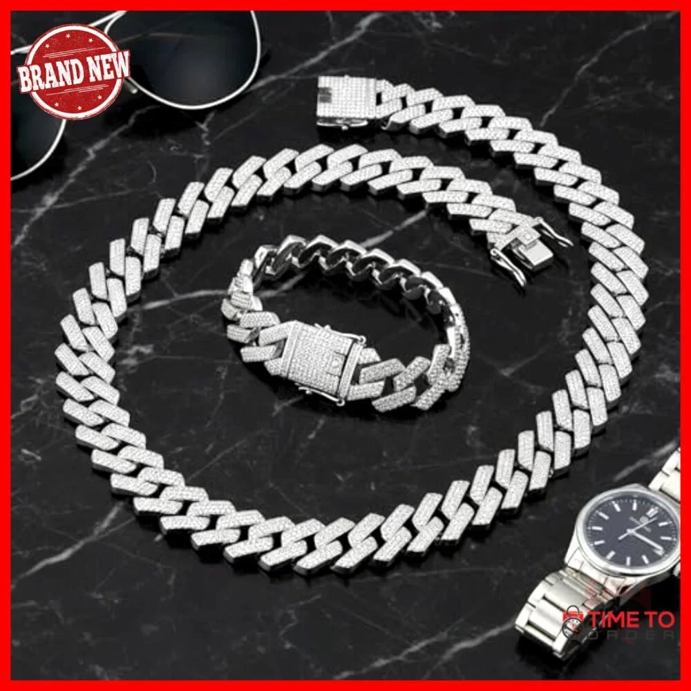 24K Gold Plated Cuban Link Chain Necklace & Bracelet Set for Men Women - Picture 6 of 7